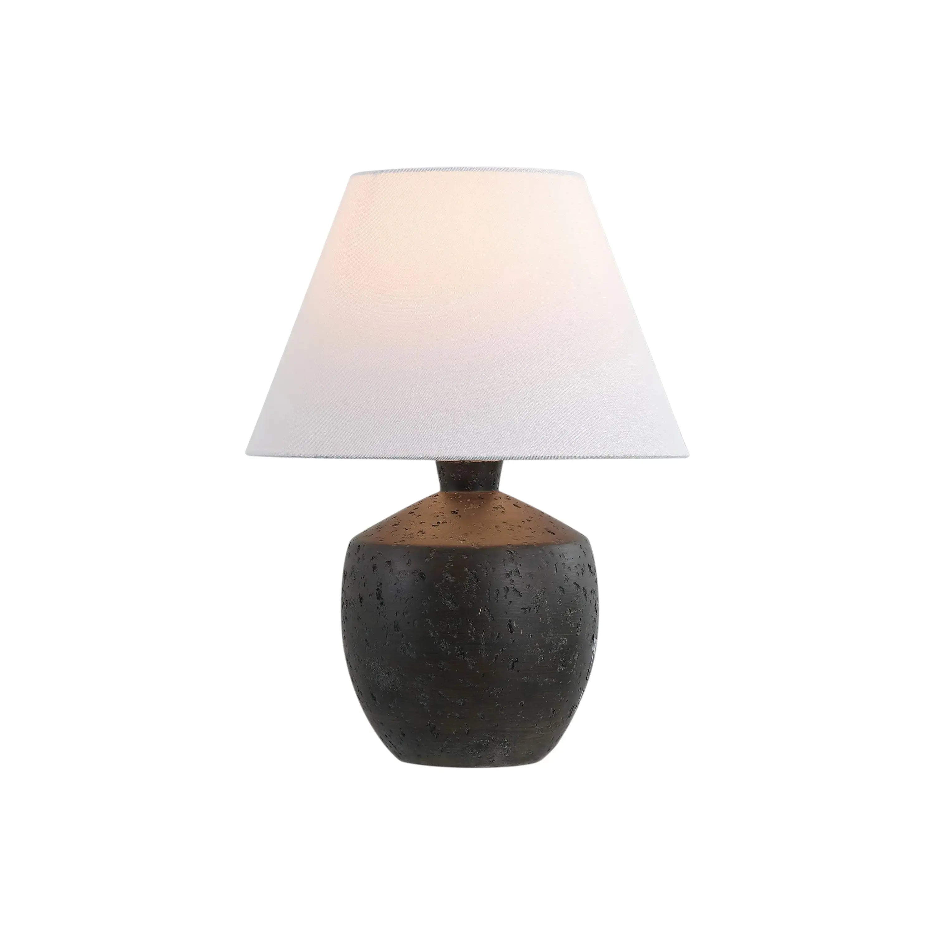 Set of Two 18" Black Urn Table Lamps With Empire Shades Homeroots Lighting