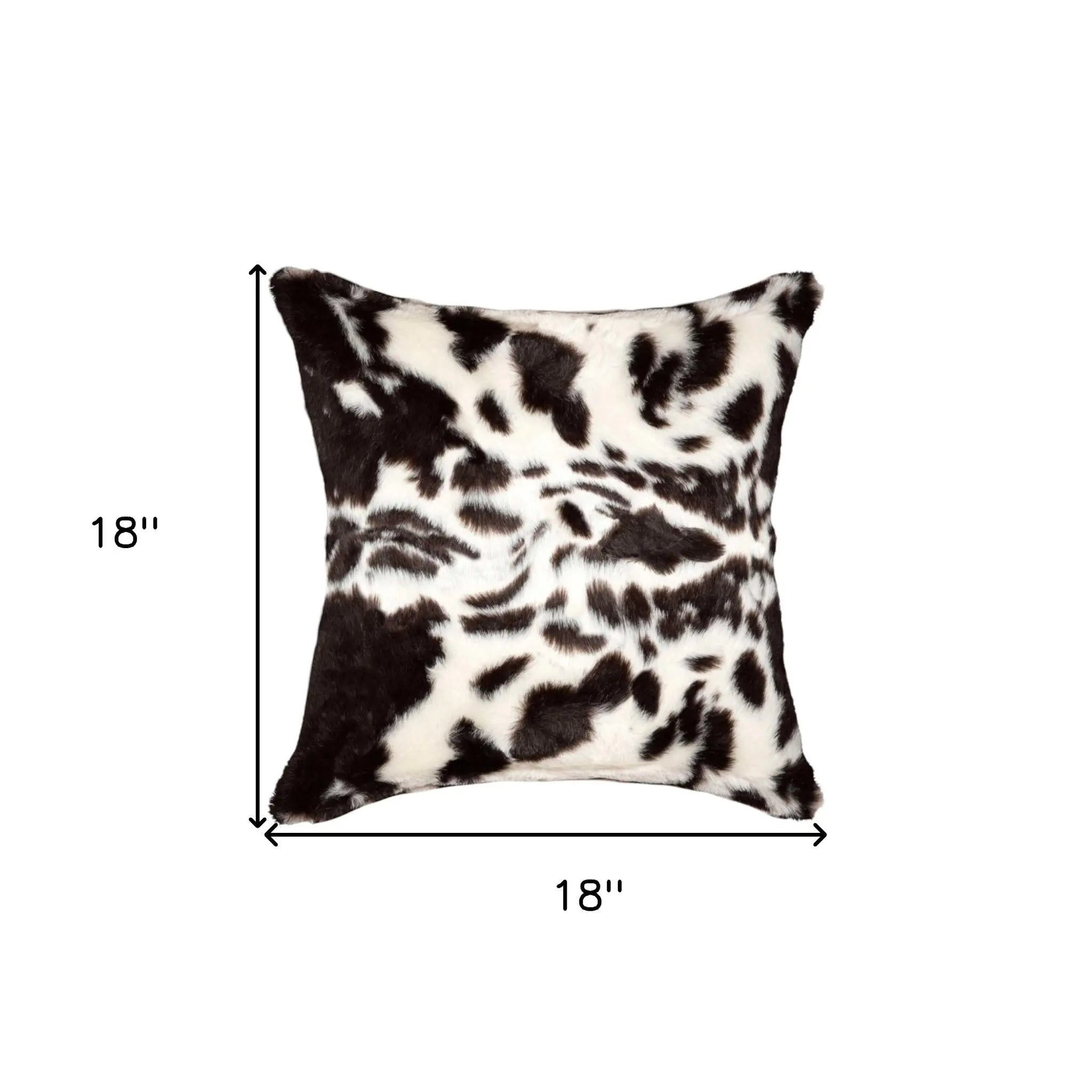 Set of Two 18" Brown And White Faux Fur Throw Pillows Homeroots Home Decor