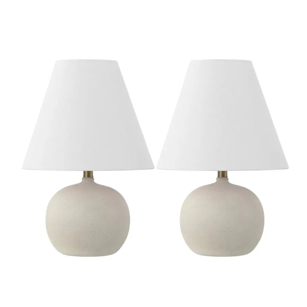 Set of Two 18" Clear Novelty Table Lamps With Cone Shades Homeroots Lighting