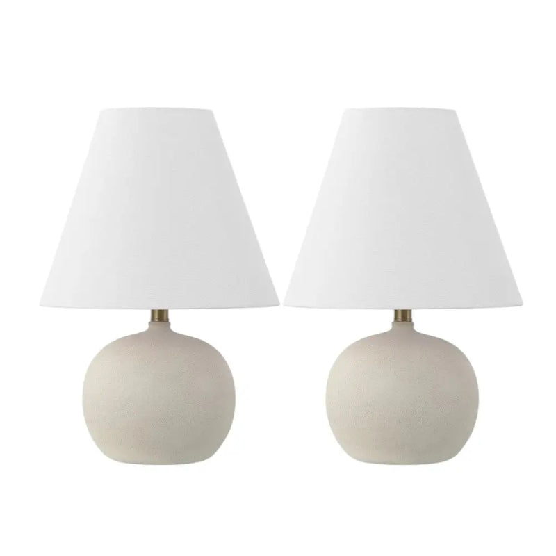 Set of Two 18" Clear Novelty Table Lamps With Cone Shades Homeroots Lighting