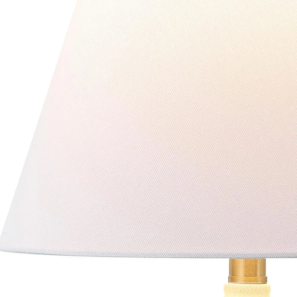 Set of Two 18" Clear Novelty Table Lamps With Cone Shades Homeroots Lighting