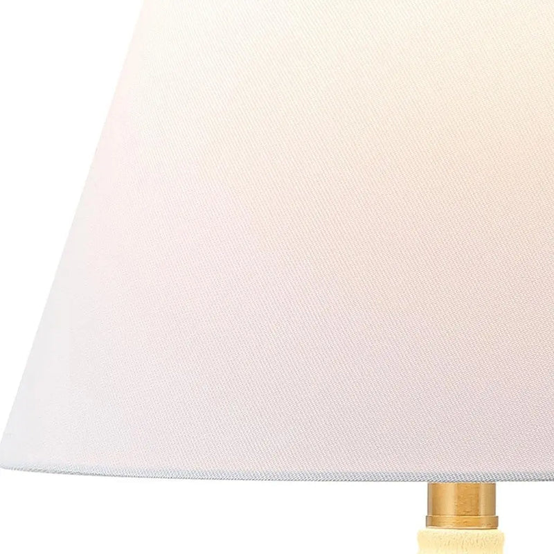 Set of Two 18" Clear Novelty Table Lamps With Cone Shades Homeroots Lighting