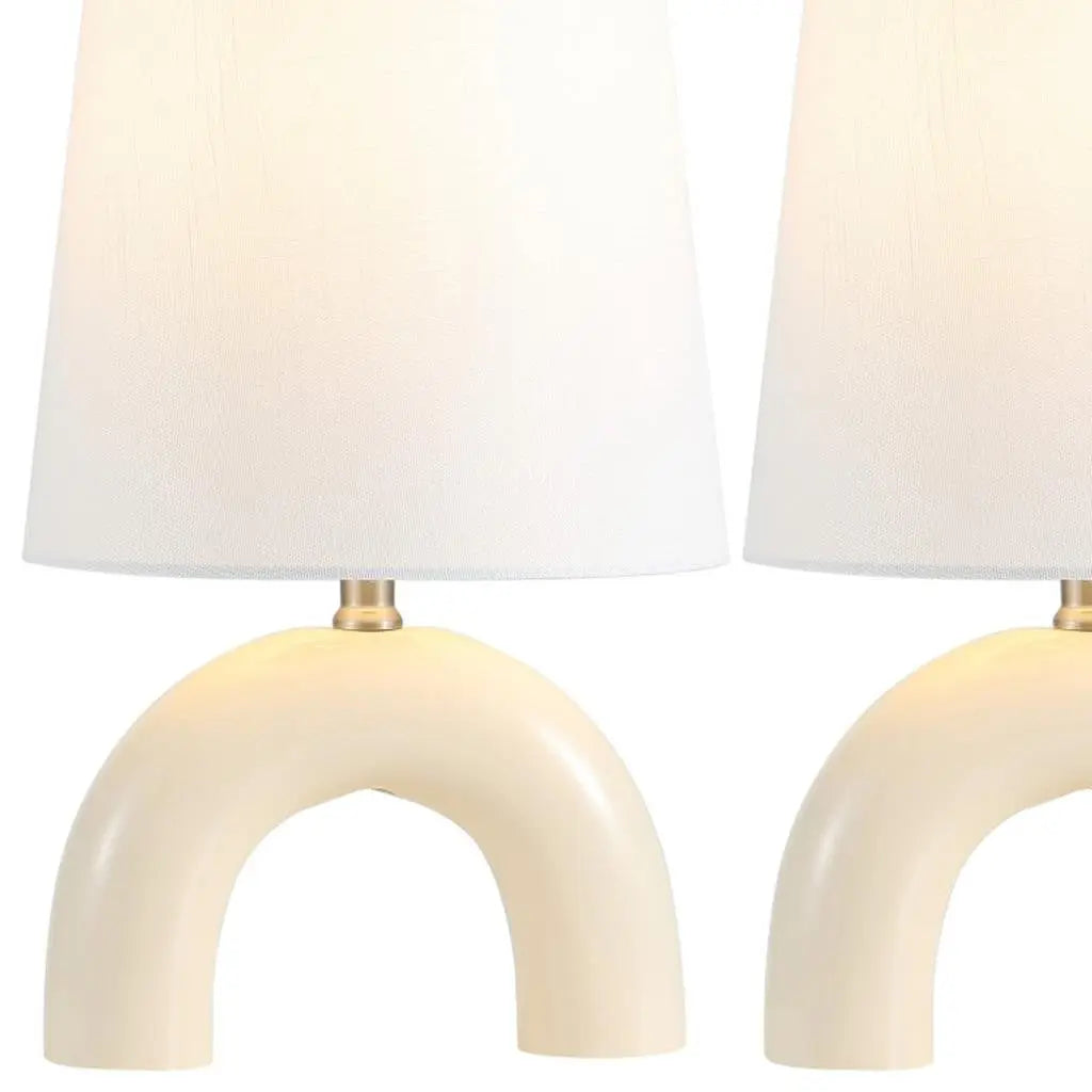 Set of Two 18" Clear Novelty Table Lamps With Empire Shades Homeroots Lighting