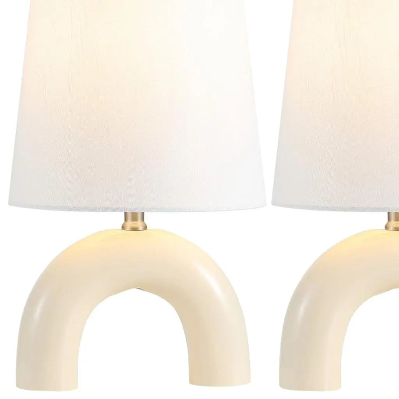 Set of Two 18" Clear Novelty Table Lamps With Empire Shades Homeroots Lighting