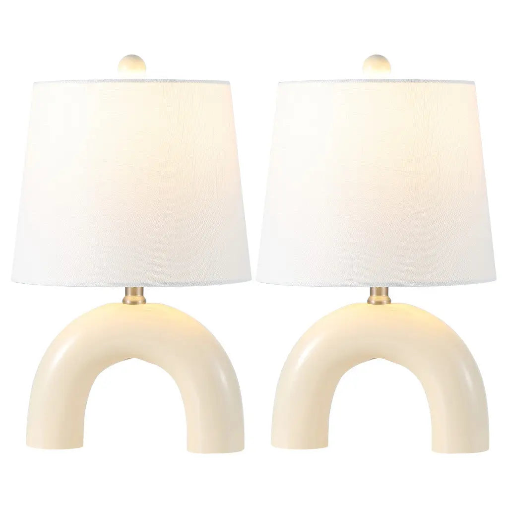 Set of Two 18" Clear Novelty Table Lamps With Empire Shades Homeroots Lighting