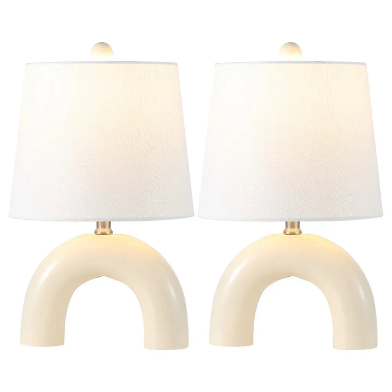 Set of Two 18" Clear Novelty Table Lamps With Empire Shades Homeroots Lighting