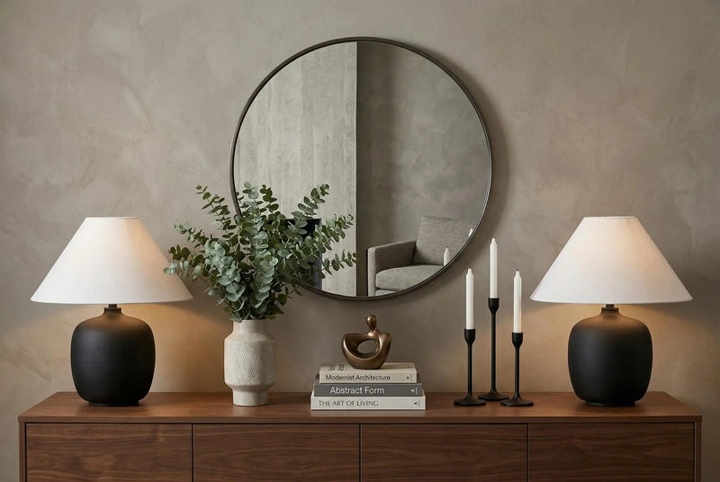 Set of Two 18" Clear Novelty Table Lamps With Empire Shades Homeroots Lighting
