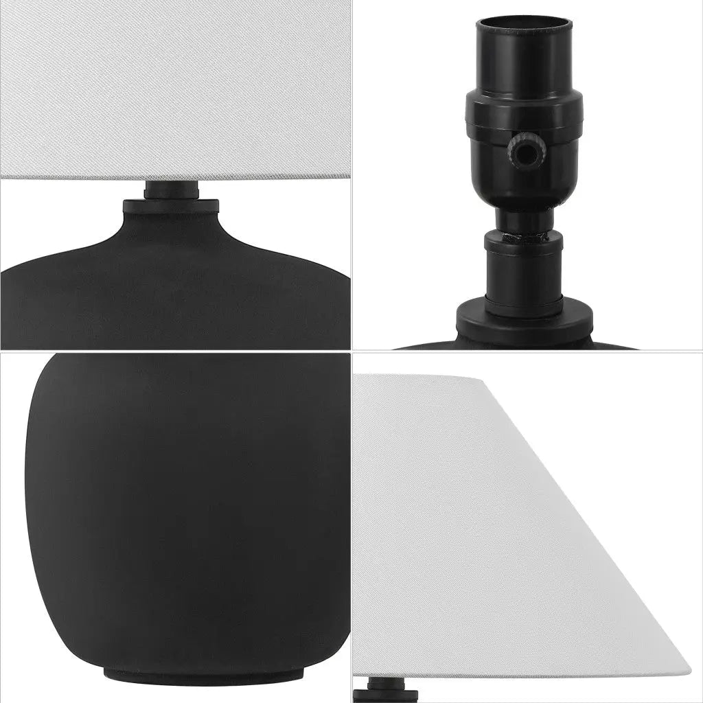 Set of Two 18" Clear Novelty Table Lamps With Empire Shades Homeroots Lighting