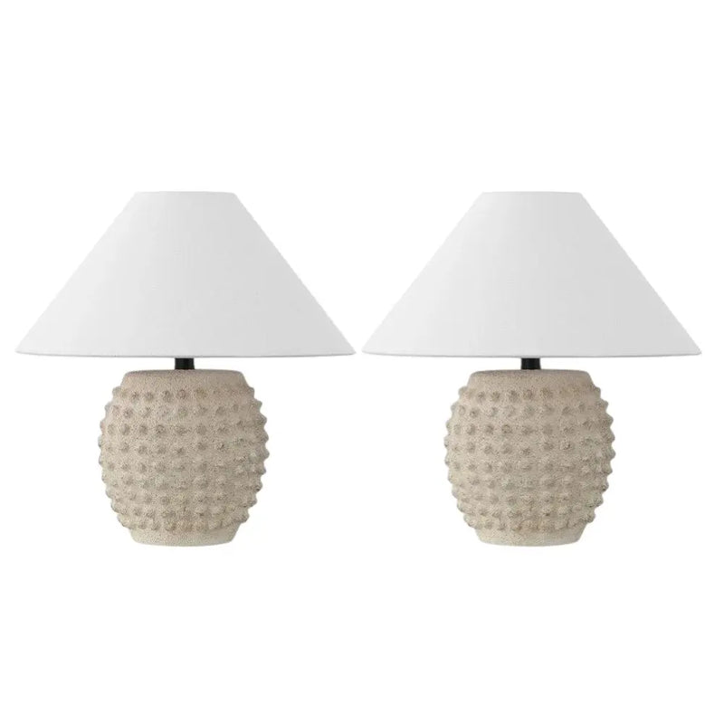 Set of Two 18" Clear Novelty Table Lamps With Empire Shades Homeroots Lighting