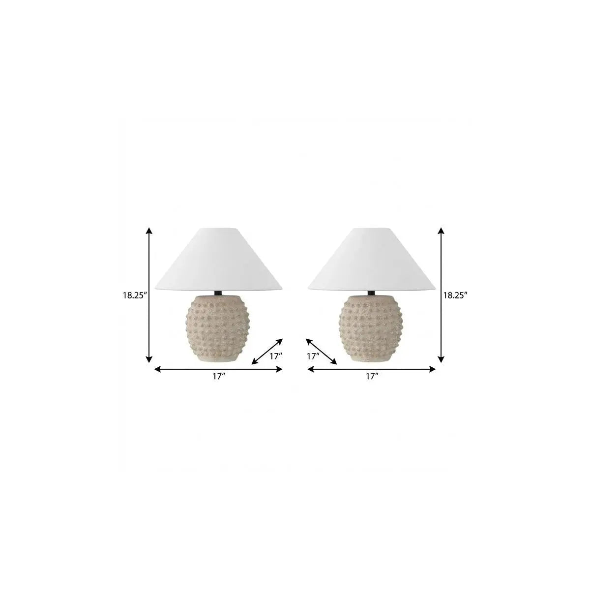 Set of Two 18" Clear Novelty Table Lamps With Empire Shades Homeroots Lighting