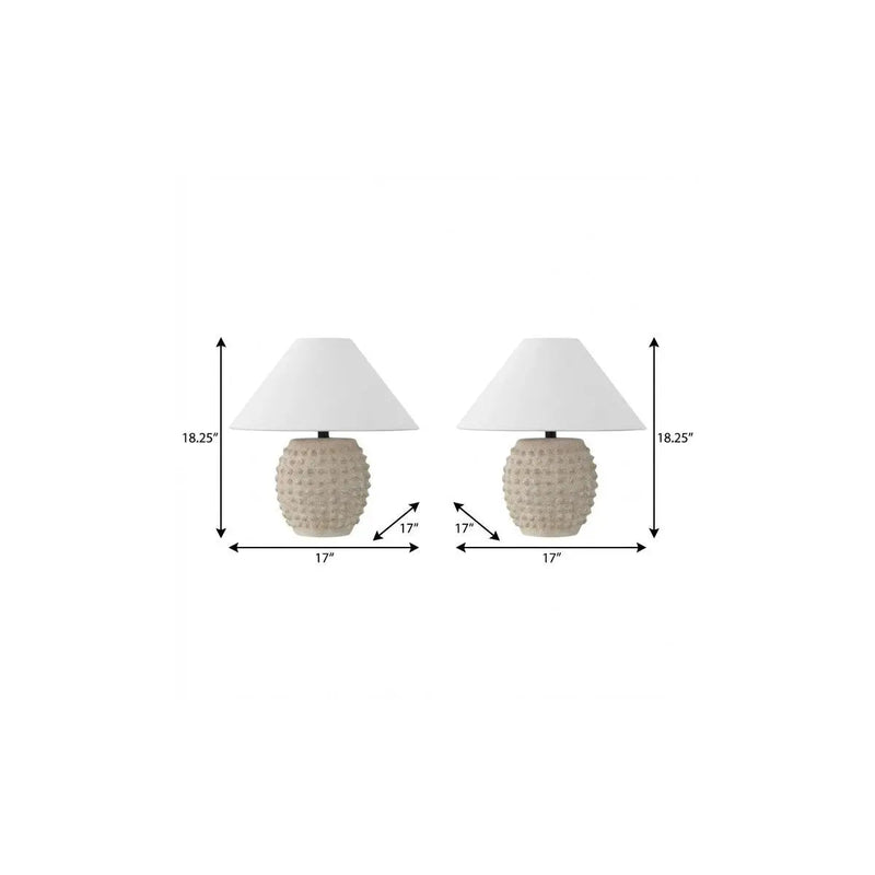 Set of Two 18" Clear Novelty Table Lamps With Empire Shades Homeroots Lighting