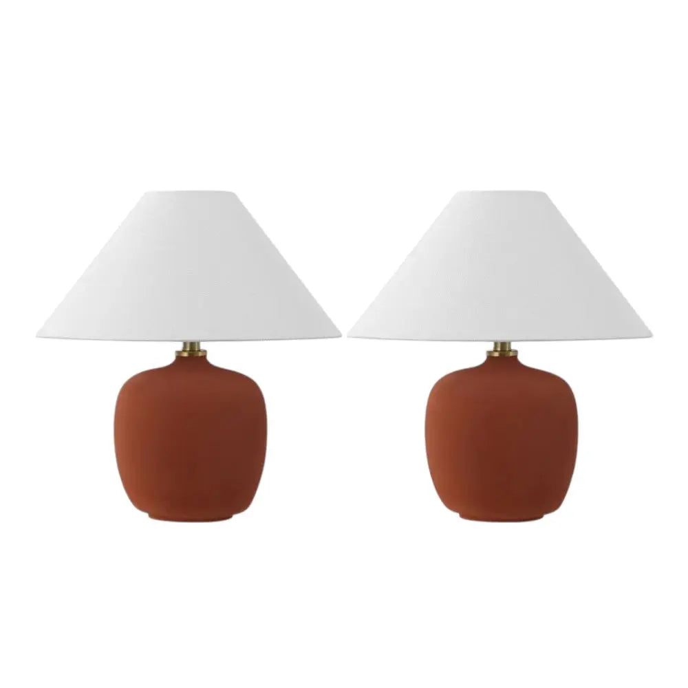 Set of Two 18" Clear Novelty Table Lamps With Empire Shades Homeroots Lighting