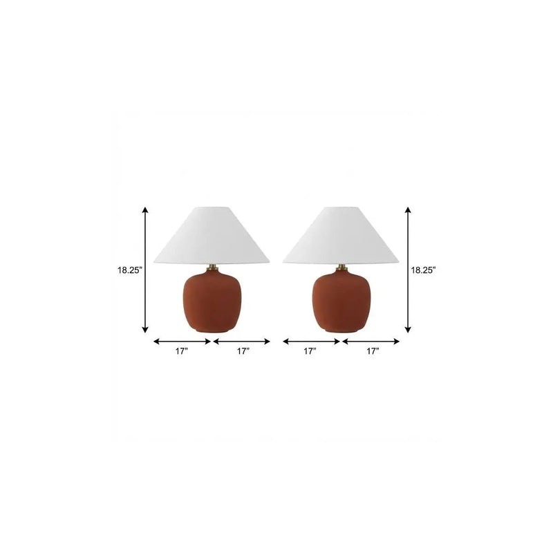Set of Two 18" Clear Novelty Table Lamps With Empire Shades Homeroots Lighting