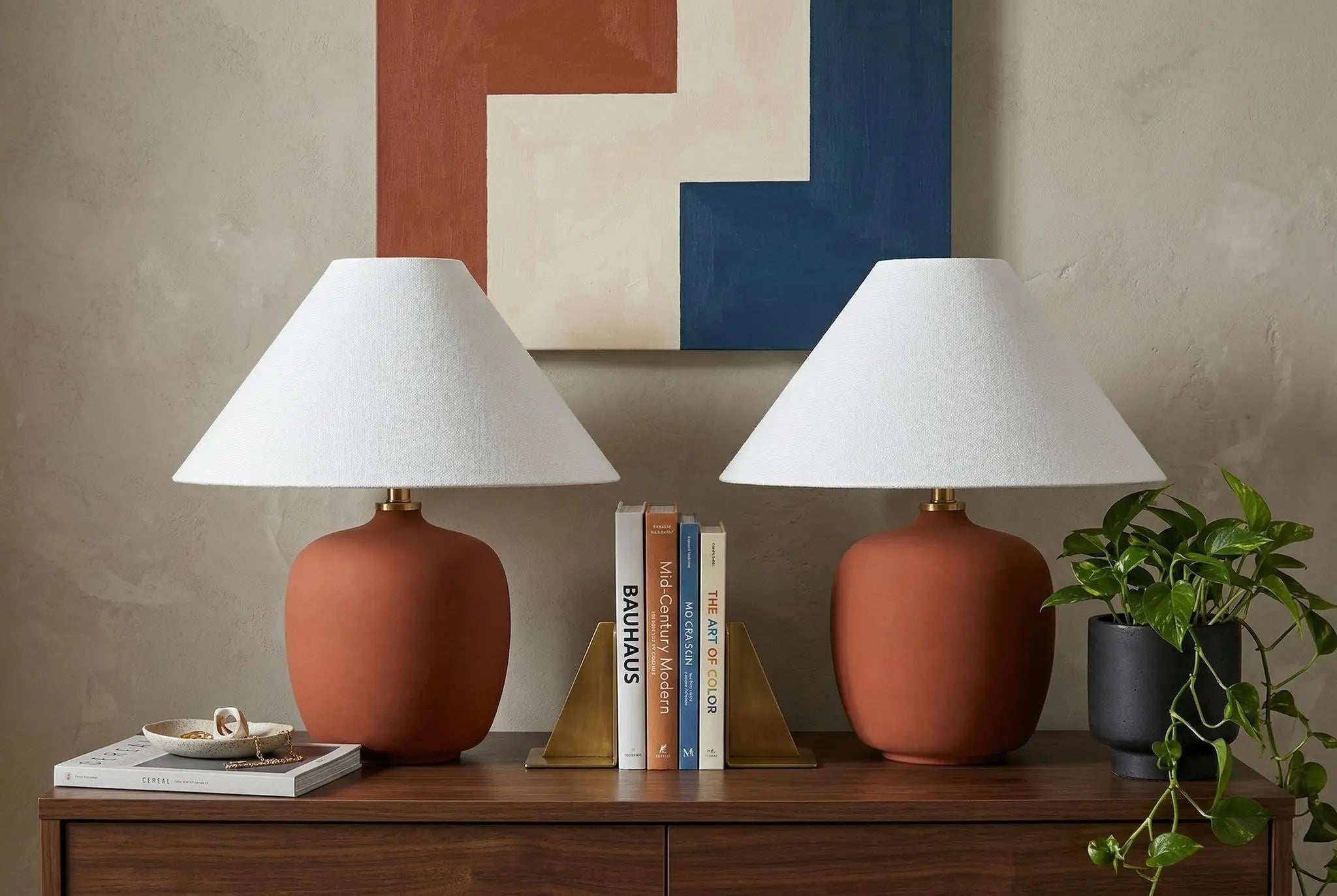 Set of Two 18" Clear Novelty Table Lamps With Empire Shades Homeroots Lighting