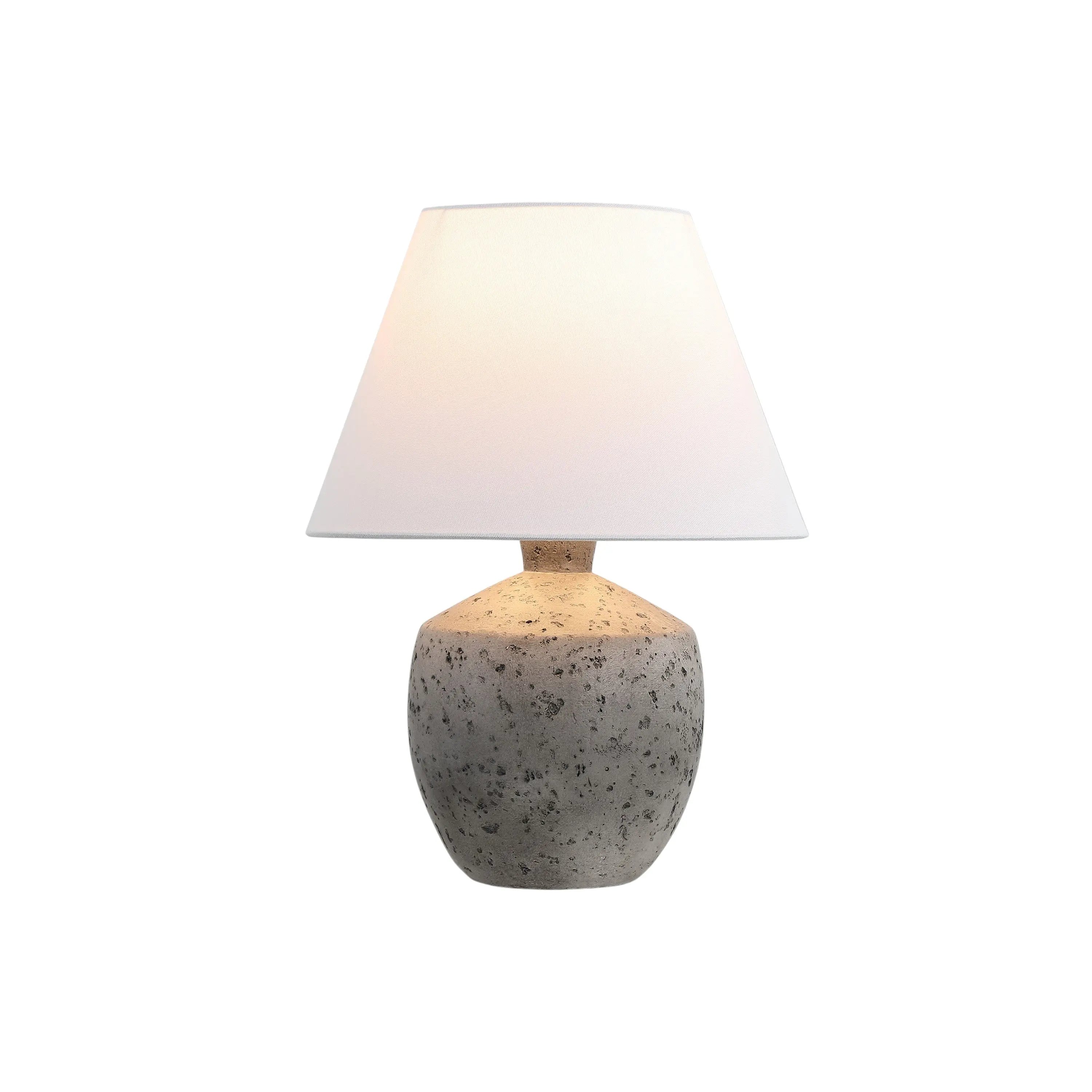 Set of Two 18" Gray Novelty Bedside Lamps With Empire Shades Homeroots Lighting