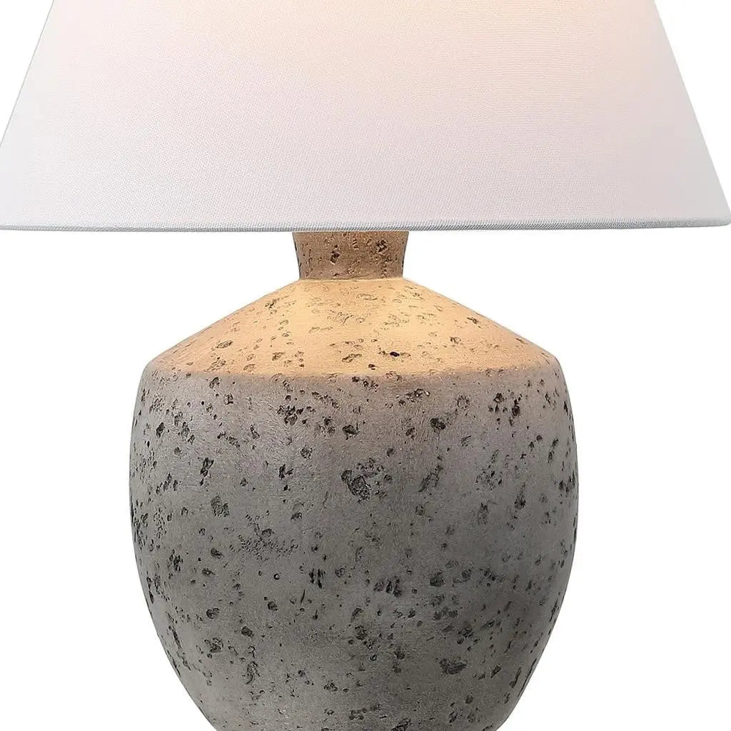 Set of Two 18" Gray Novelty Bedside Lamps With Empire Shades Homeroots Lighting