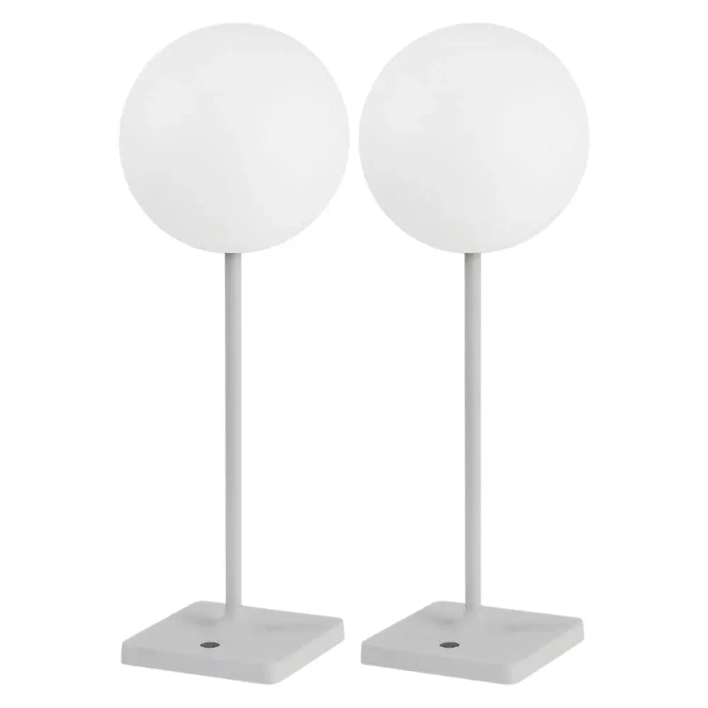 Set of Two 18" Gray USB Table Lamps LED Homeroots Lighting