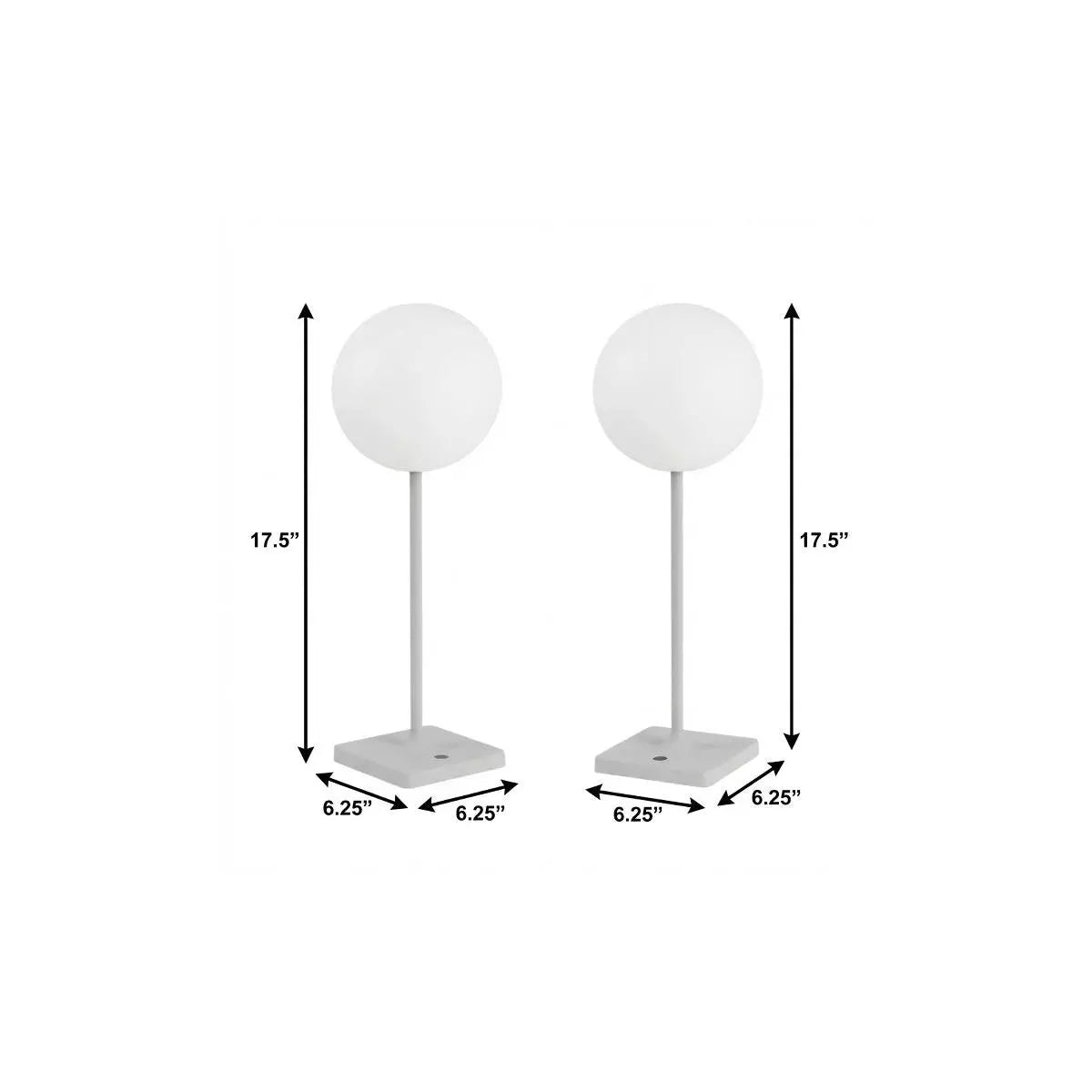 Set of Two 18" Gray USB Table Lamps LED Homeroots Lighting