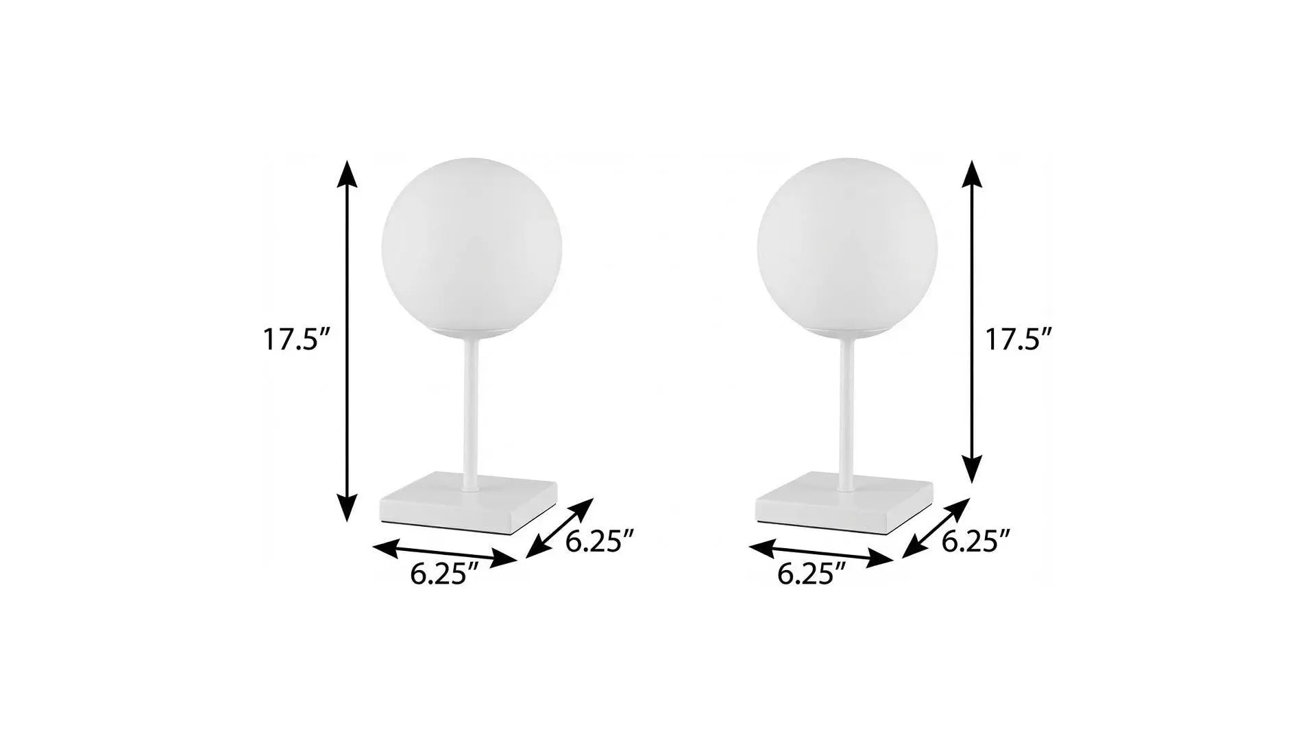 Set of Two 18" White USB Table Lamps LED Homeroots Lighting