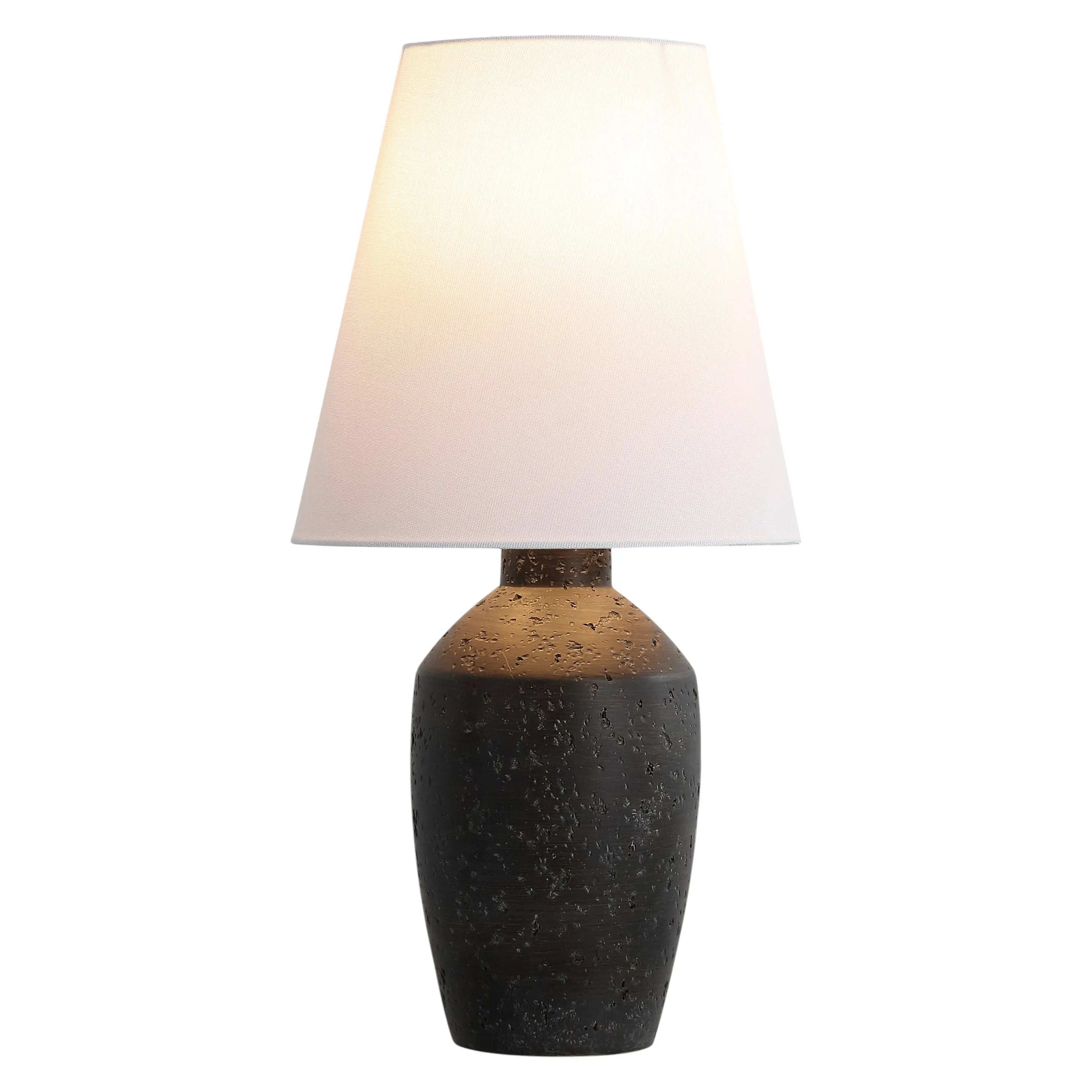 Set of Two 19" Black Urn Bedside Lamps With Empire Shades Homeroots Lighting