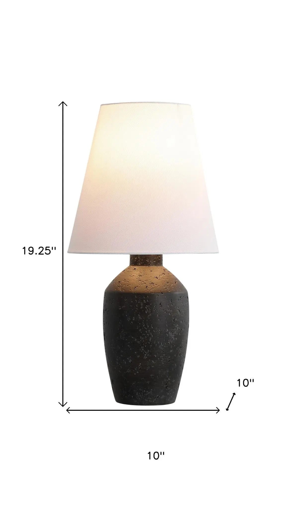 Set of Two 19" Black Urn Bedside Lamps With Empire Shades Homeroots Lighting