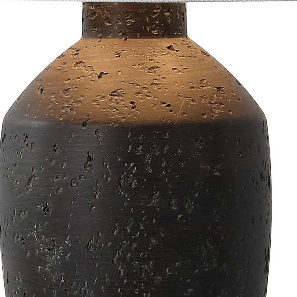 Set of Two 19" Black Urn Bedside Lamps With Empire Shades Homeroots Lighting