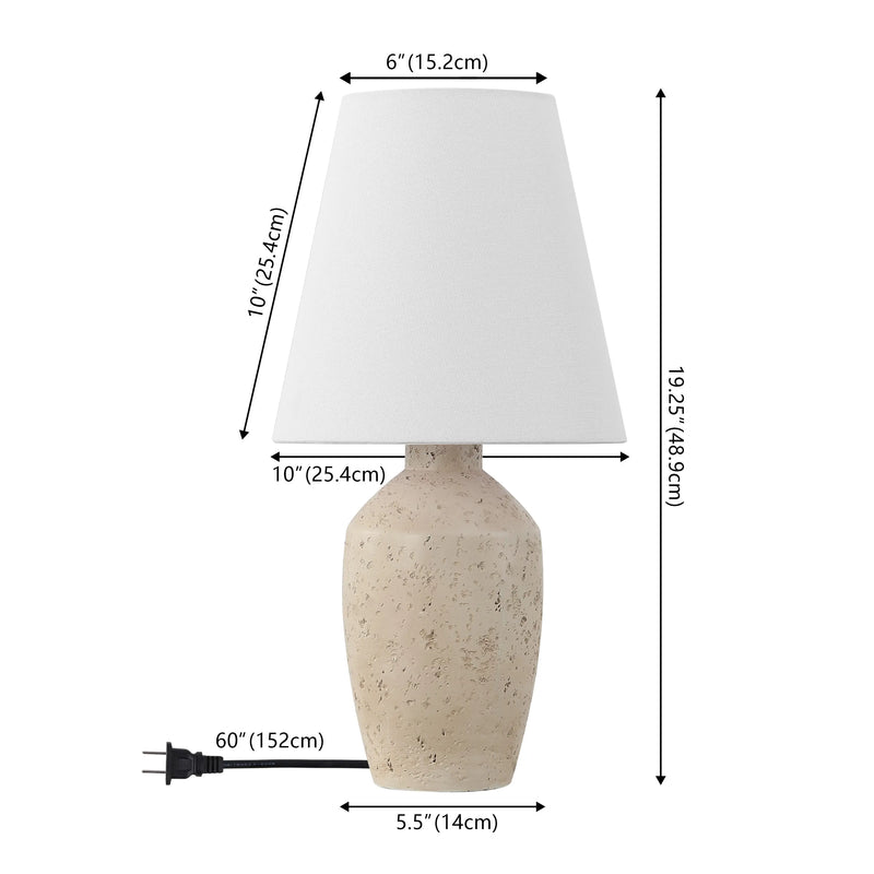 Set of Two 19" Cream Urn Bedside Lamps With Empire Shades Homeroots Lighting