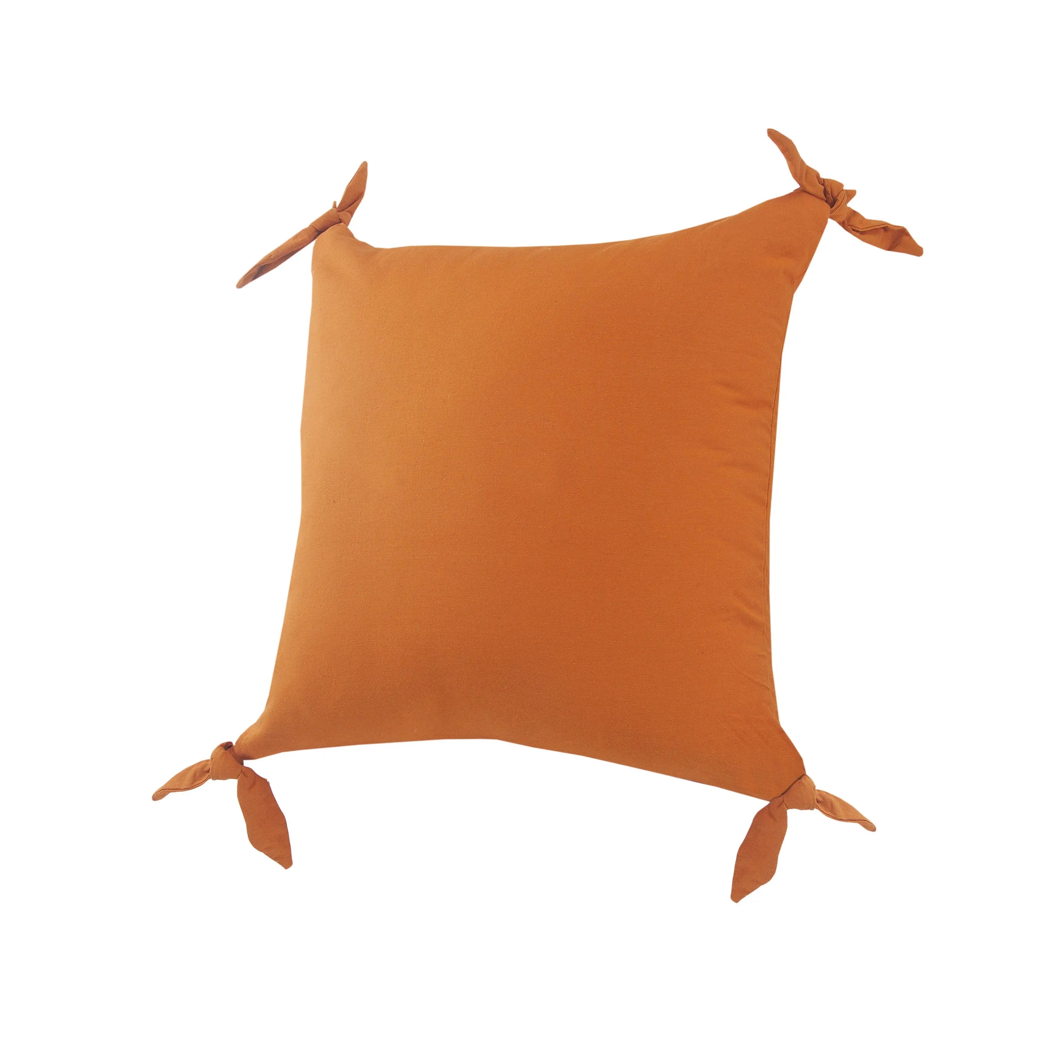 Set of Two 20" Burnt Orange And Saffron Cotton Throw Pillow Covers Homeroots Home Decor
