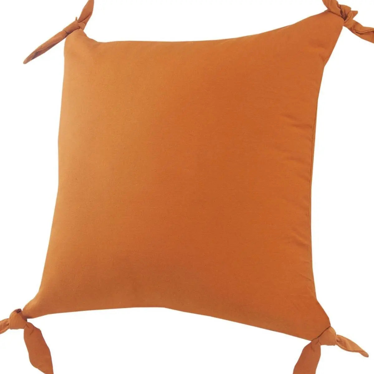 Set of Two 20" Burnt Orange And Saffron Cotton Throw Pillow Covers Homeroots Home Decor