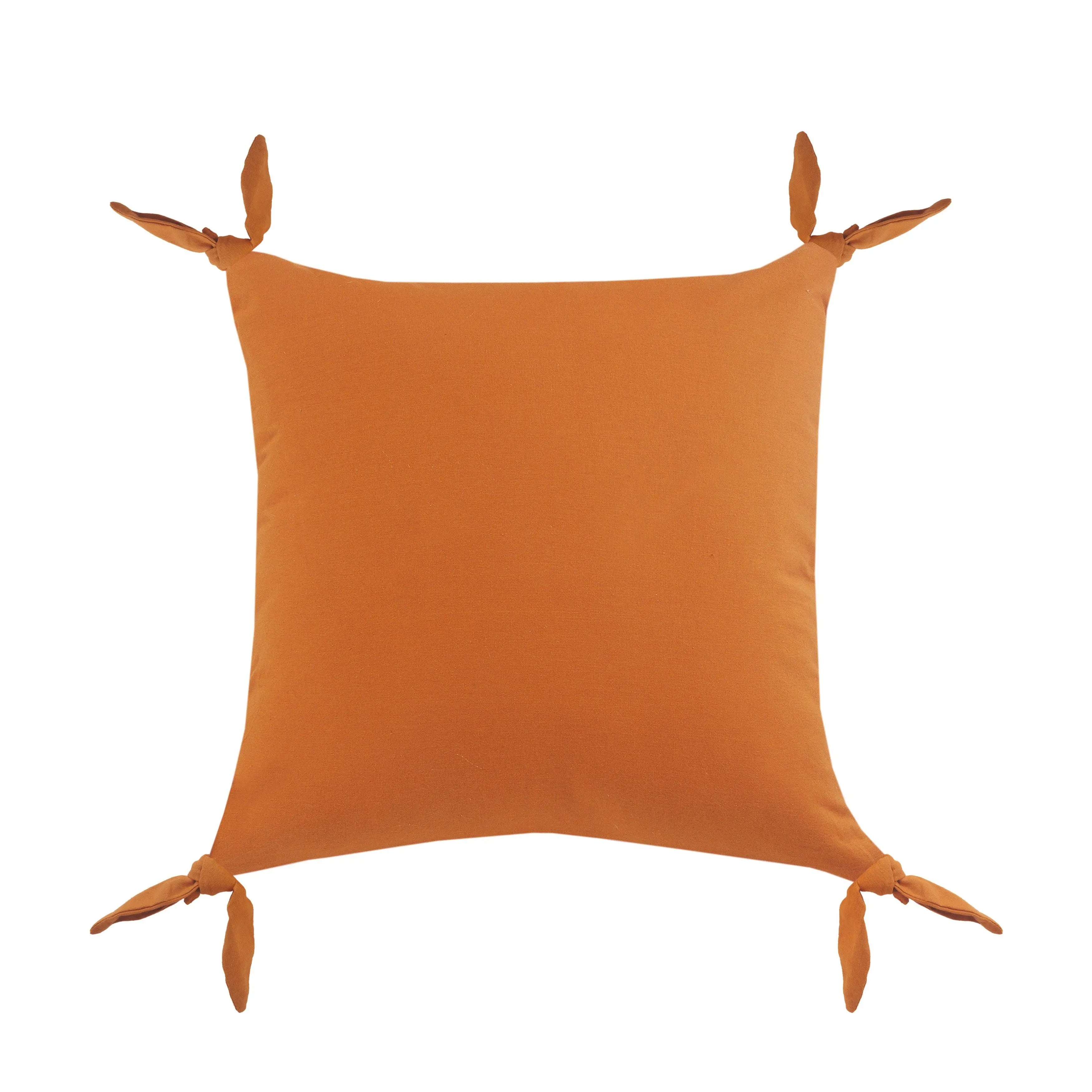 Set of Two 20" Burnt Orange And Saffron Cotton Throw Pillow Covers Homeroots Home Decor