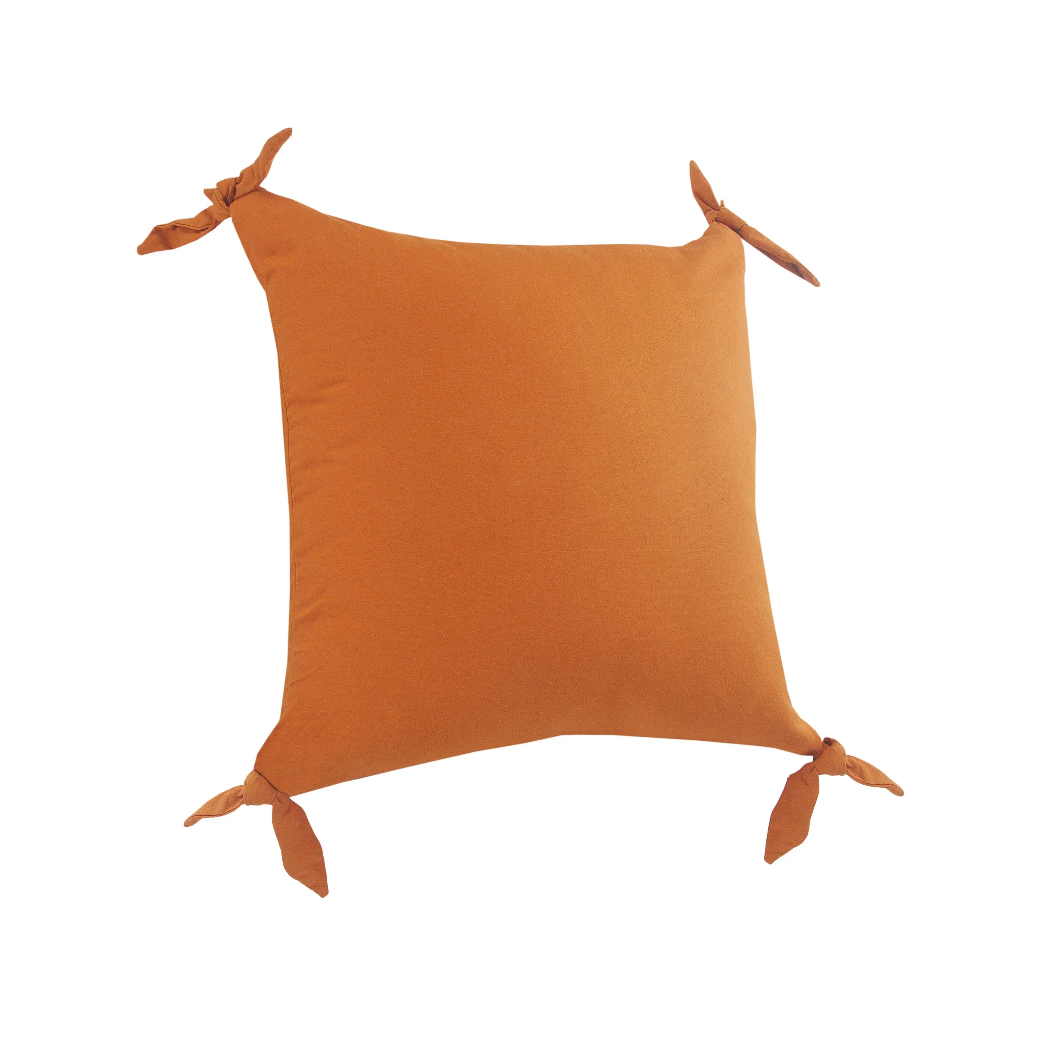 Set of Two 20" Burnt Orange And Saffron Cotton Throw Pillow Covers Homeroots Home Decor