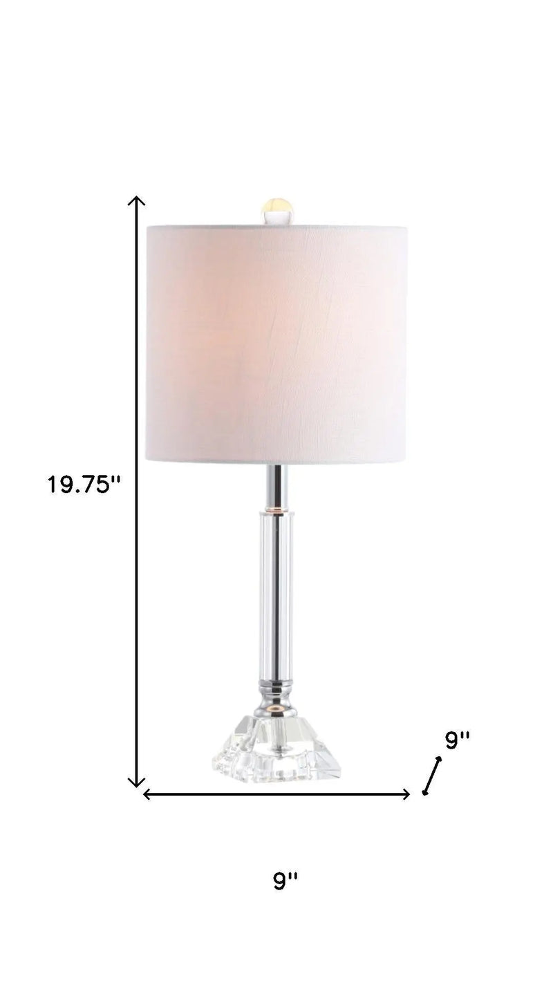 Set of Two 20" Clear Table Lamps With Drum Shades Homeroots Lighting