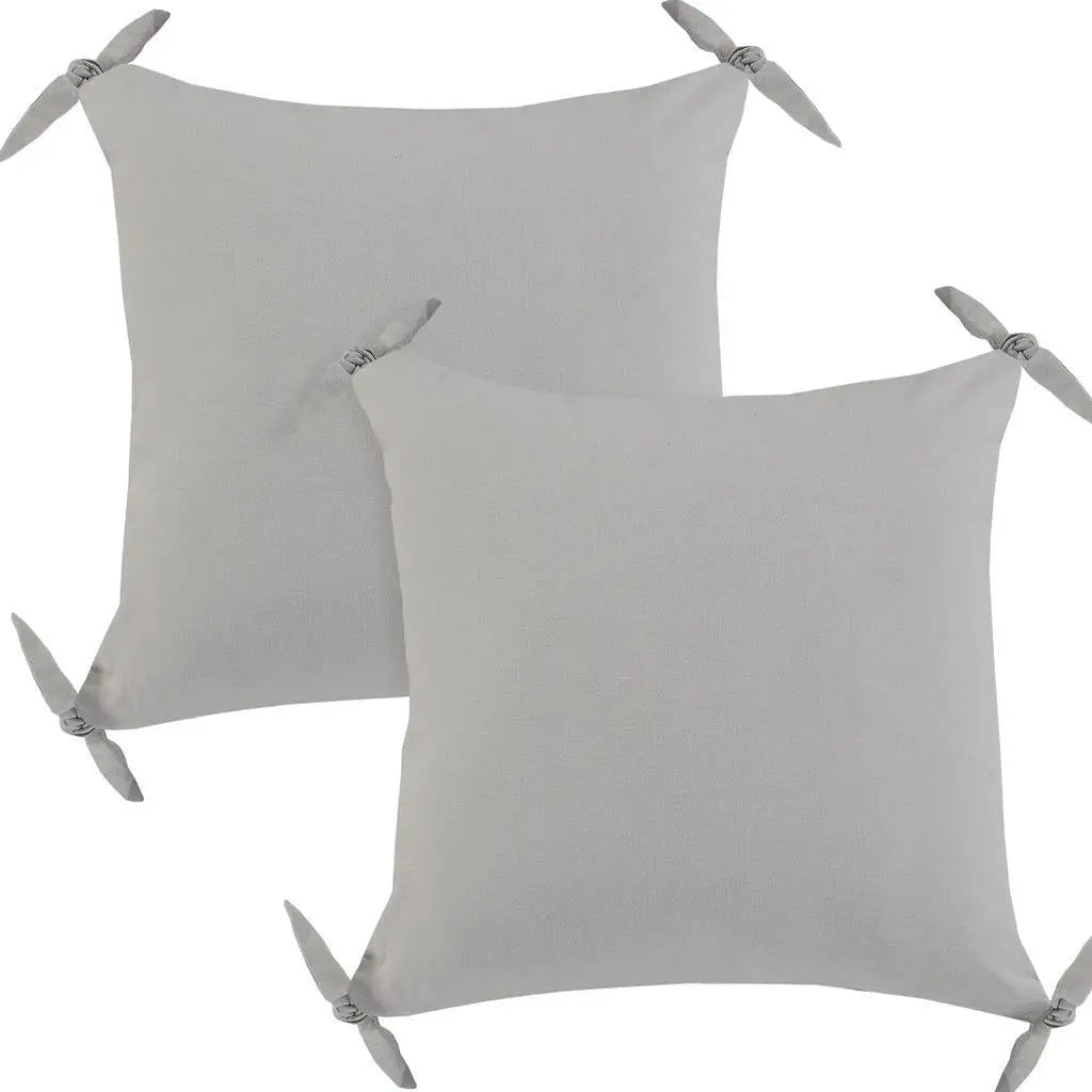 Set of Two 20" Gray And Ash Gray Chevron Cotton Throw Pillows Homeroots Home Decor