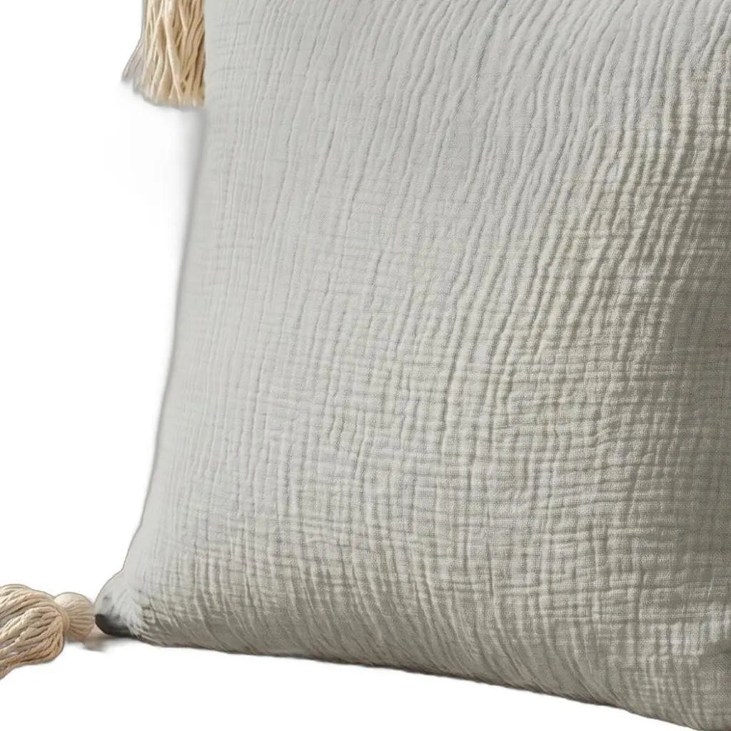 Set of Two 20" Taupe And Beige Cotton Throw Pillow Covers Homeroots Home Decor