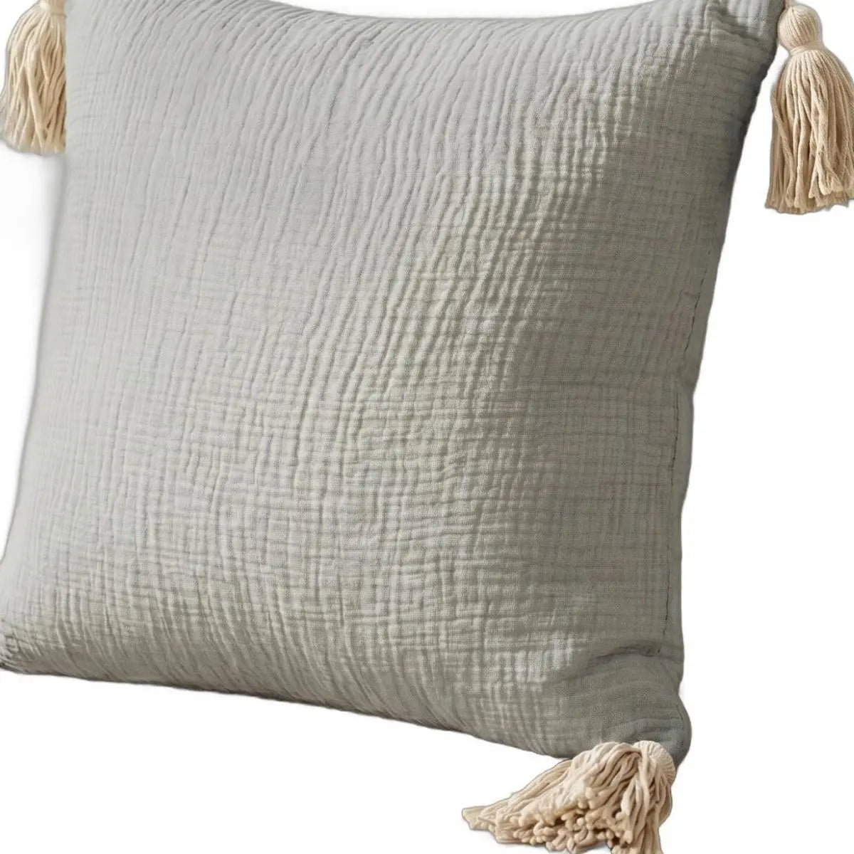 Set of Two 20" Taupe And Beige Cotton Throw Pillow Covers Homeroots Home Decor