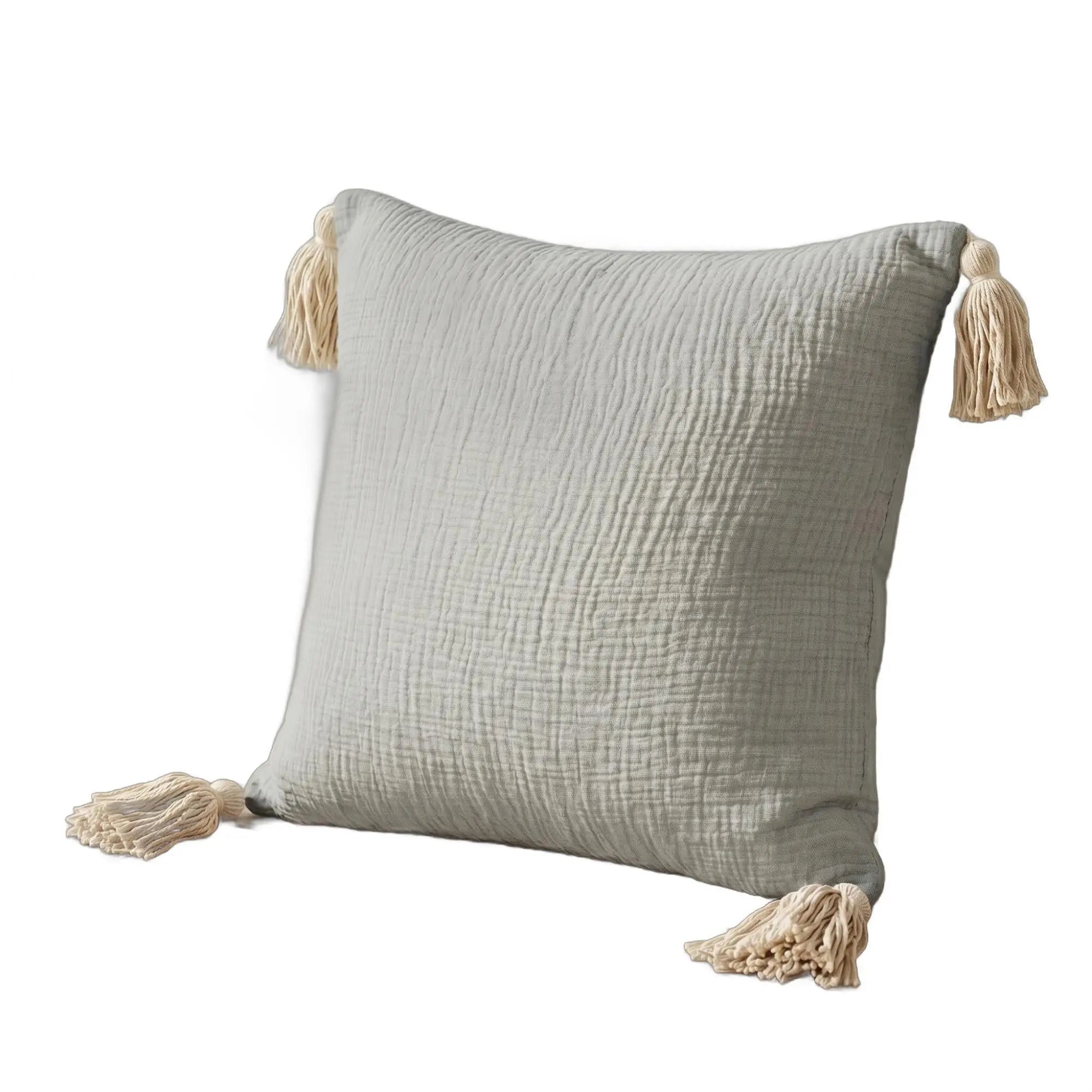 Set of Two 20" Taupe And Beige Cotton Throw Pillow Covers Homeroots Home Decor