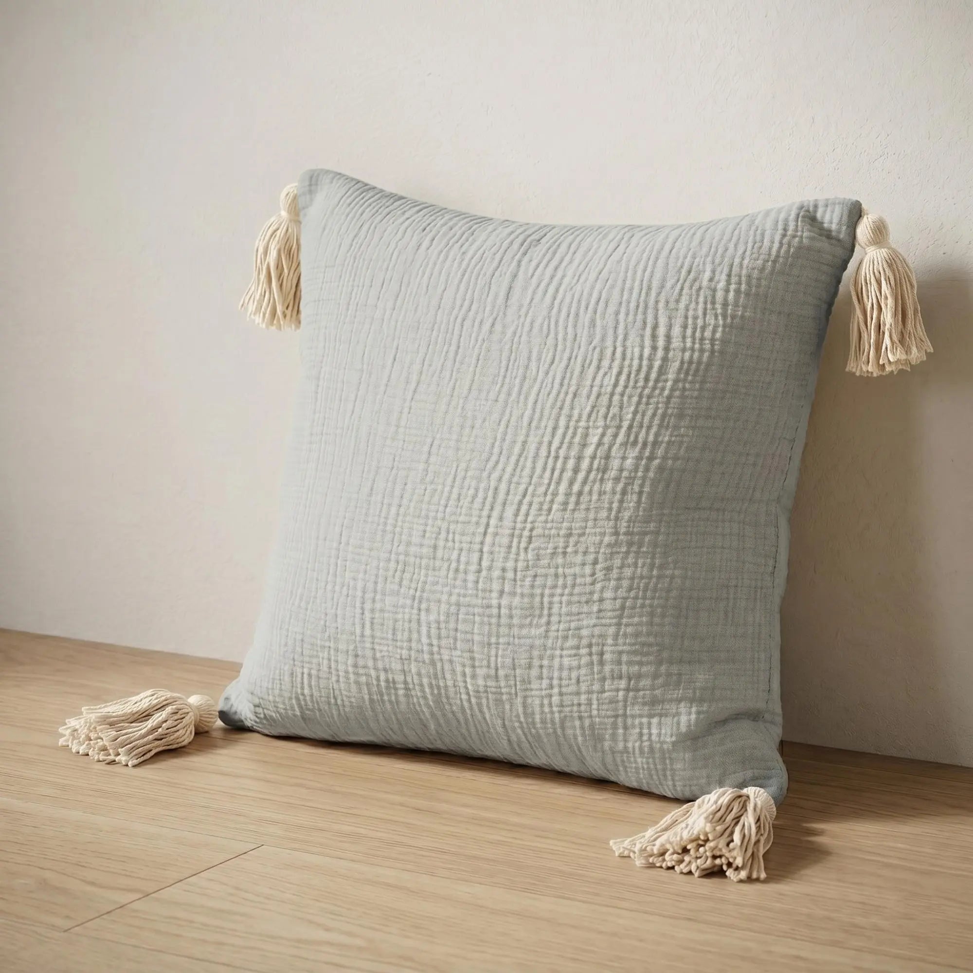 Set of Two 20" Taupe And Beige Cotton Throw Pillow Covers Homeroots Home Decor