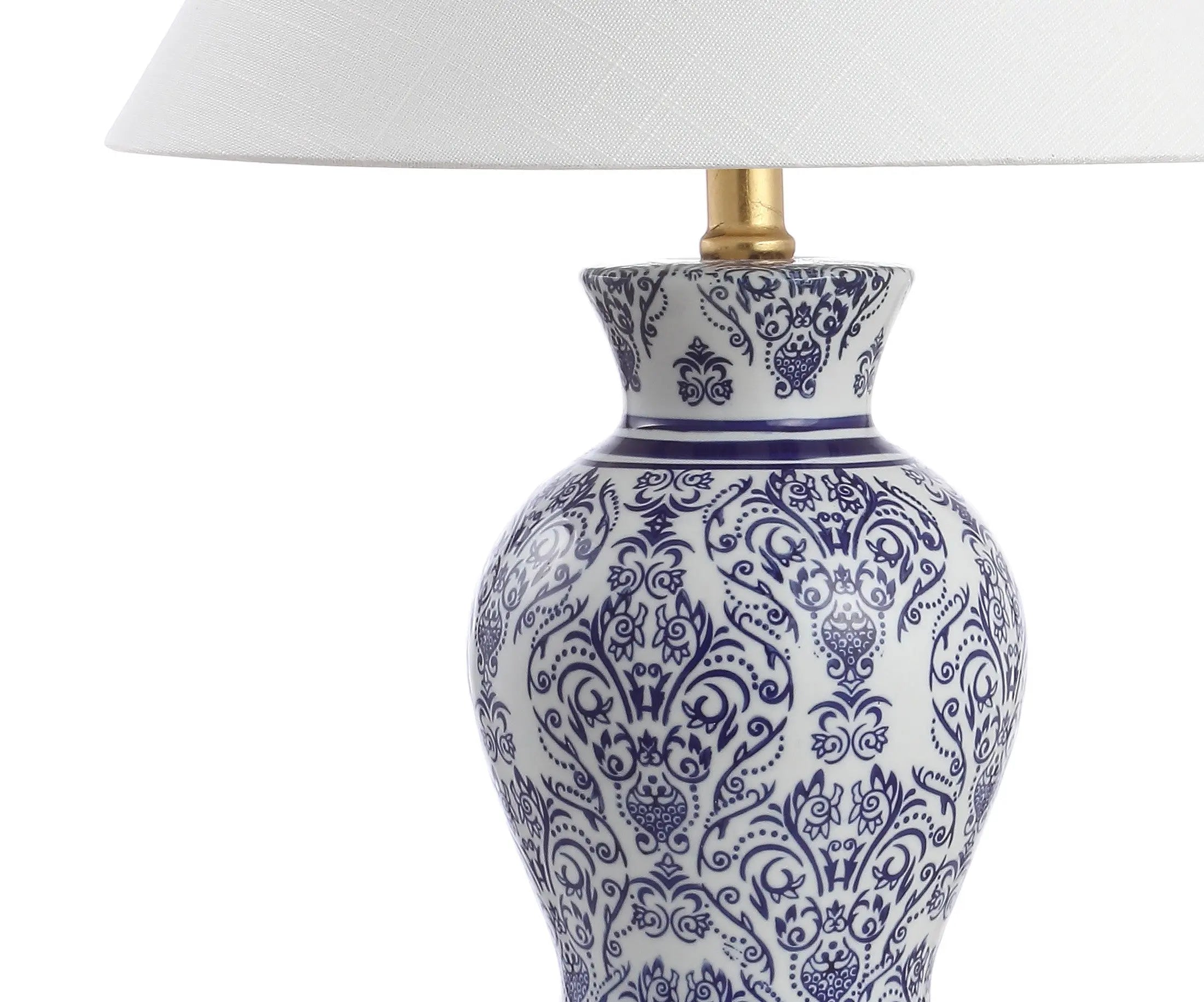 Set of Two 21" Gold Novelty Table Lamps LED With Empire Shades Homeroots Lighting