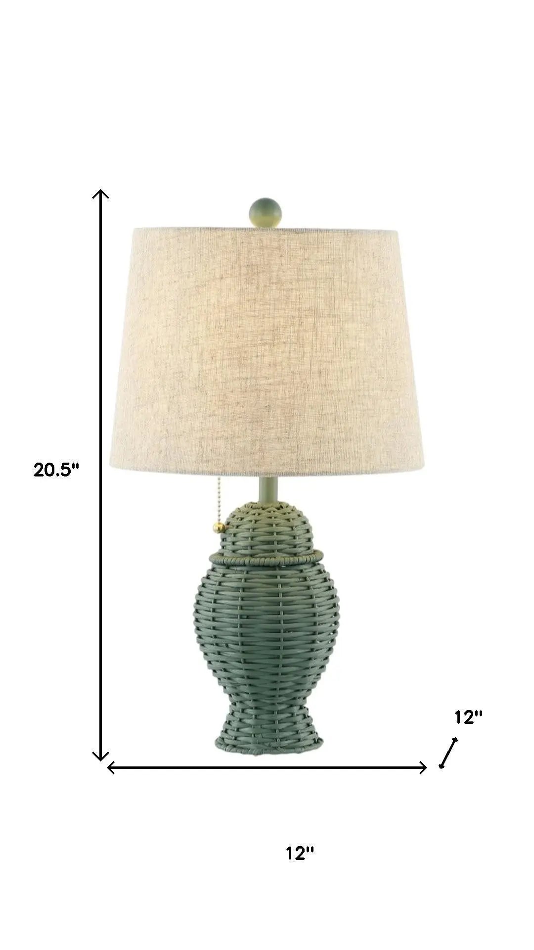 Set of Two 21" Green Urn Bedside Lamps With Empire Shades Homeroots Lighting