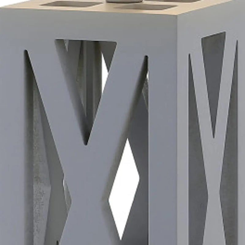 Set of Two 22" Gray Table Lamps With Drum Shades Homeroots Lighting