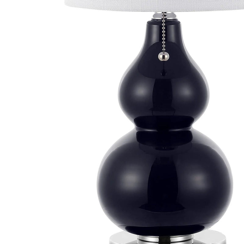 Set of Two 22" Silver Gourd Table Lamps With Drum Shades Homeroots Lighting