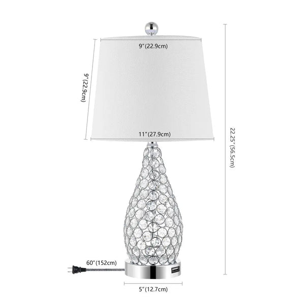Set of Two 22" Silver Gourd Table Lamps With Empire Shades Homeroots Lighting