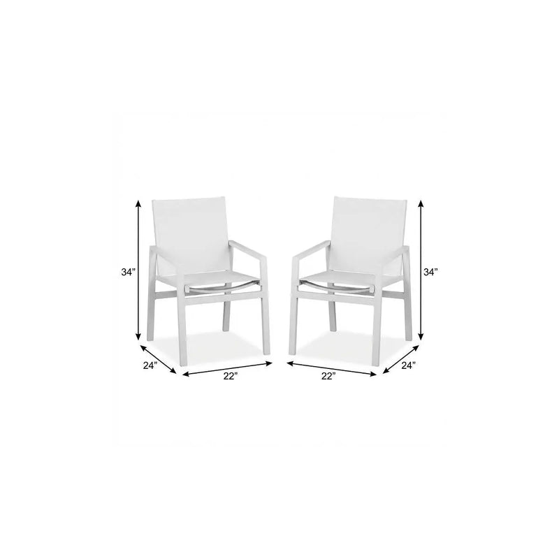 Set of Two 22" White Metal Indoor Outdoor Dining Chair Homeroots Outdoor
