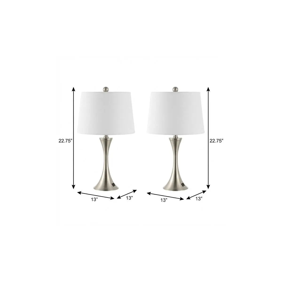 Set of Two 23" Clear Novelty Table Lamps With Empire Shades Homeroots Lighting