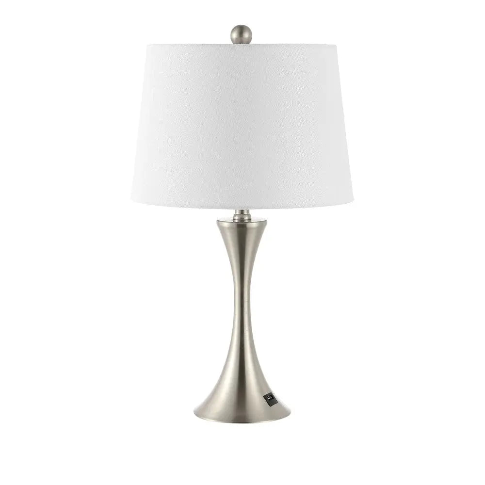 Set of Two 23" Clear Novelty Table Lamps With Empire Shades Homeroots Lighting