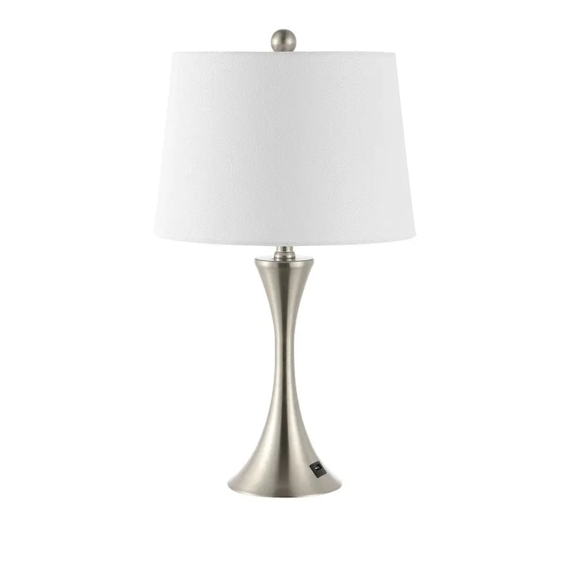 Set of Two 23" Clear Novelty Table Lamps With Empire Shades Homeroots Lighting