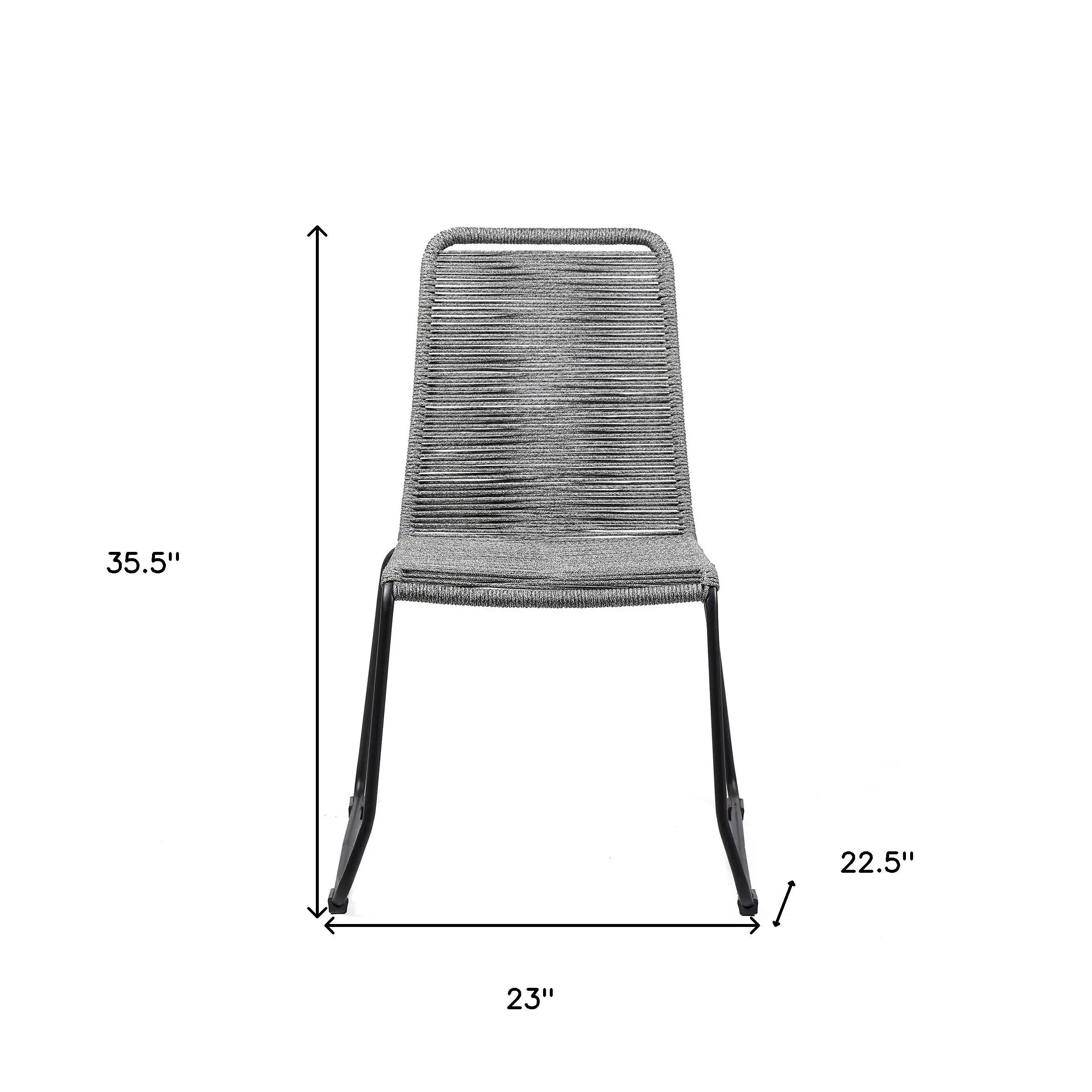 Set of Two 23" Gray Metal Outdoor Dining Chair - GreatEagleInc