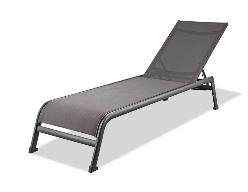 Set of Two 23" Taupe Metal Outdoor Chaise Lounge Homeroots Outdoor