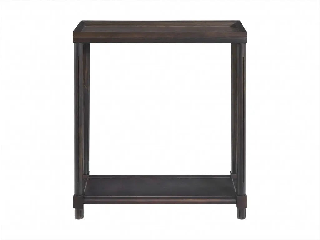 Set of Two 24" Espresso Solid Wood End Tables With Shelf Homeroots Living Room