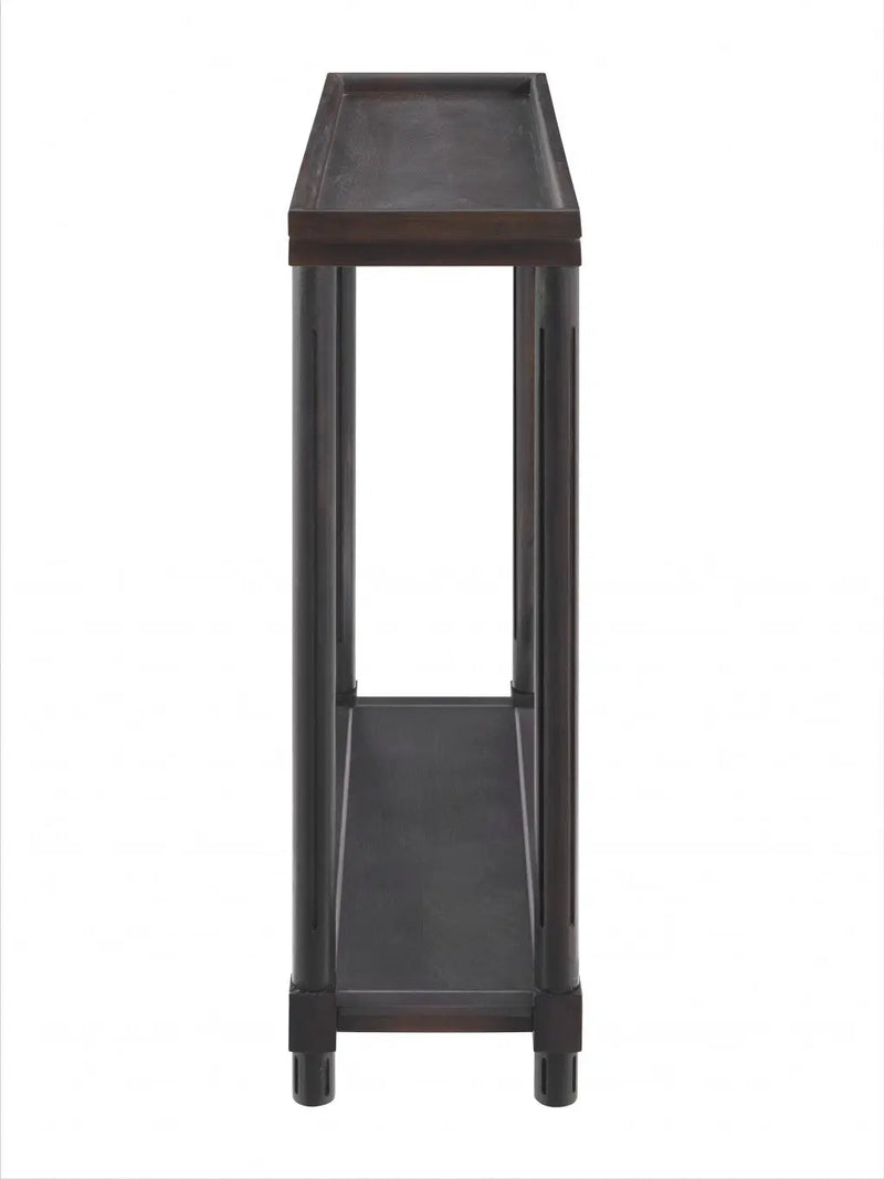 Set of Two 24" Espresso Solid Wood End Tables With Shelf Homeroots Living Room